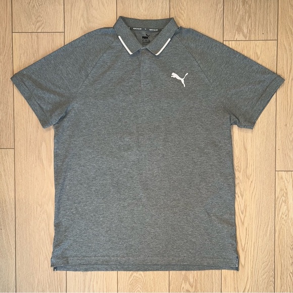 Puma Dry Fit Activewear Grey Polo Shirt Size XXL - Picture 1 of 2